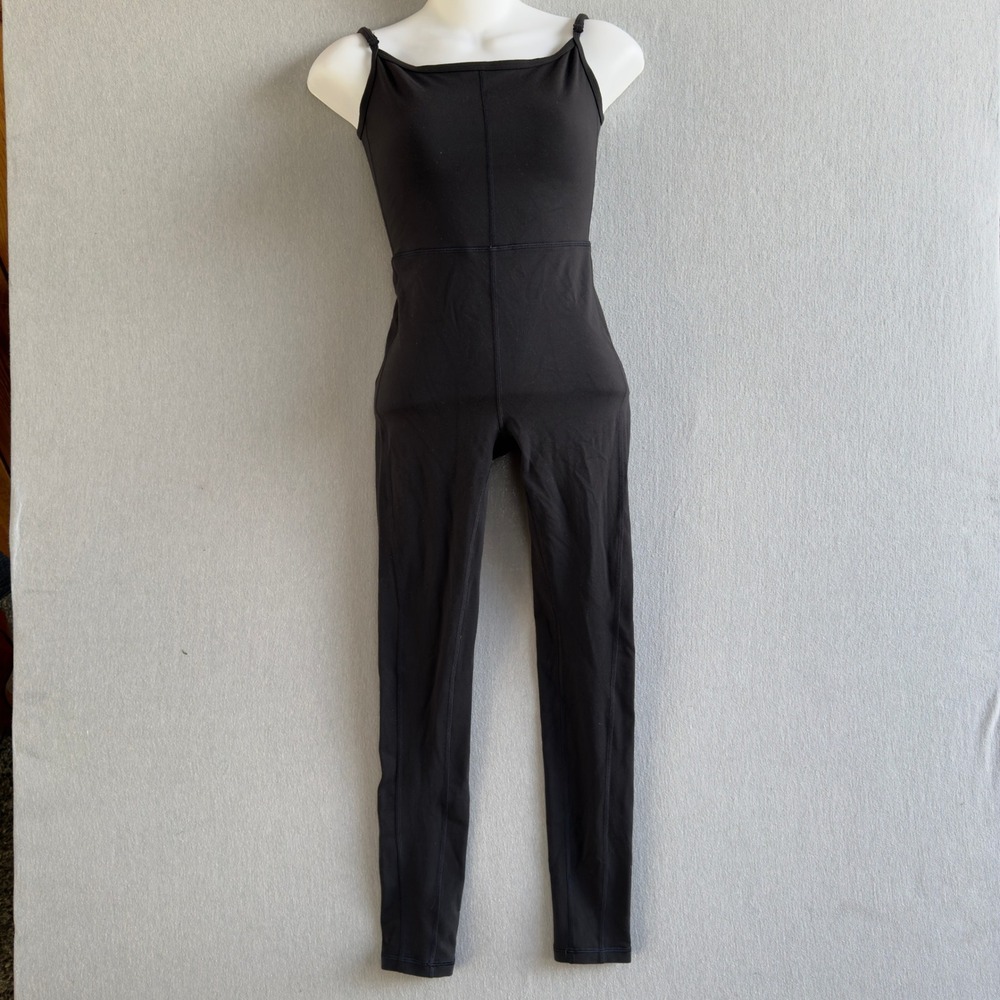 Aritzia Wilfred Free Divinity Unitard XS Black Adjustable Strap Jumpsuit